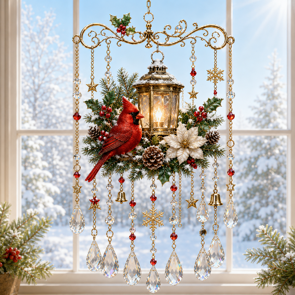 🔥Last Day 49% OFF - Handmade Christmas Stained Glass Window Hanging