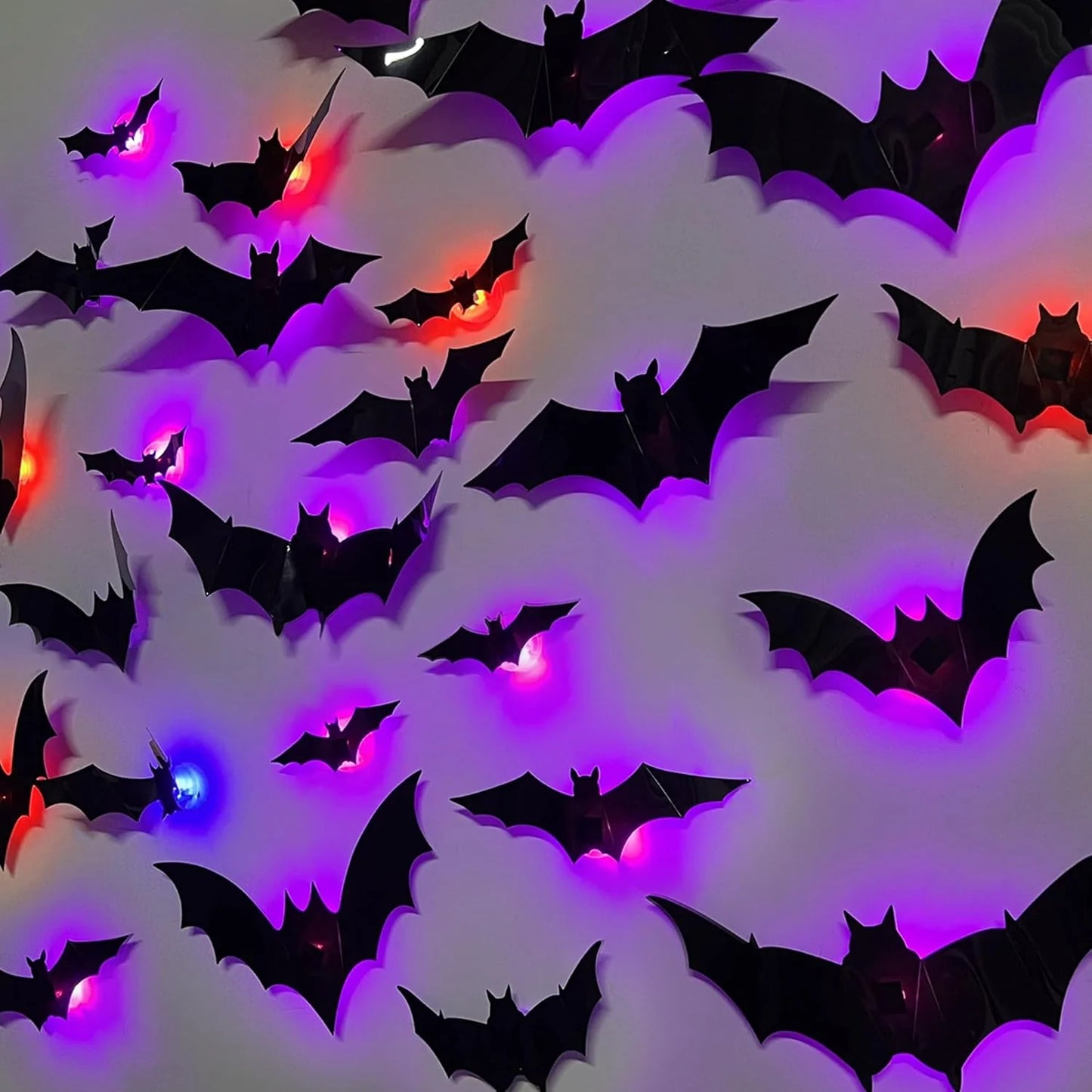 12Pcs 3D Bat Design LED Decoration