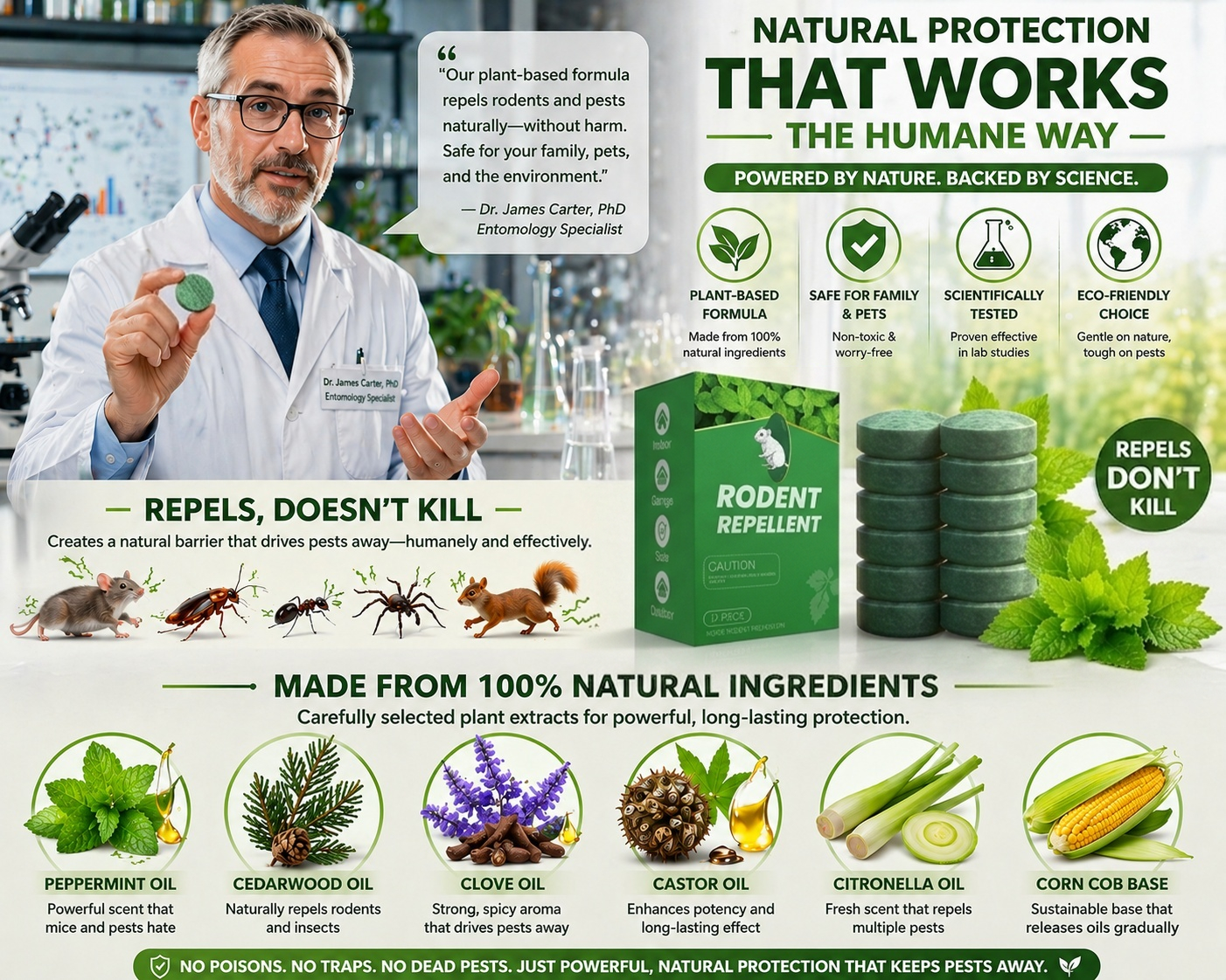 💥LAST DAY SALE 50%OFF💥🟢 Natural Peppermint Rodent Repellent Tablets – 12 Pack