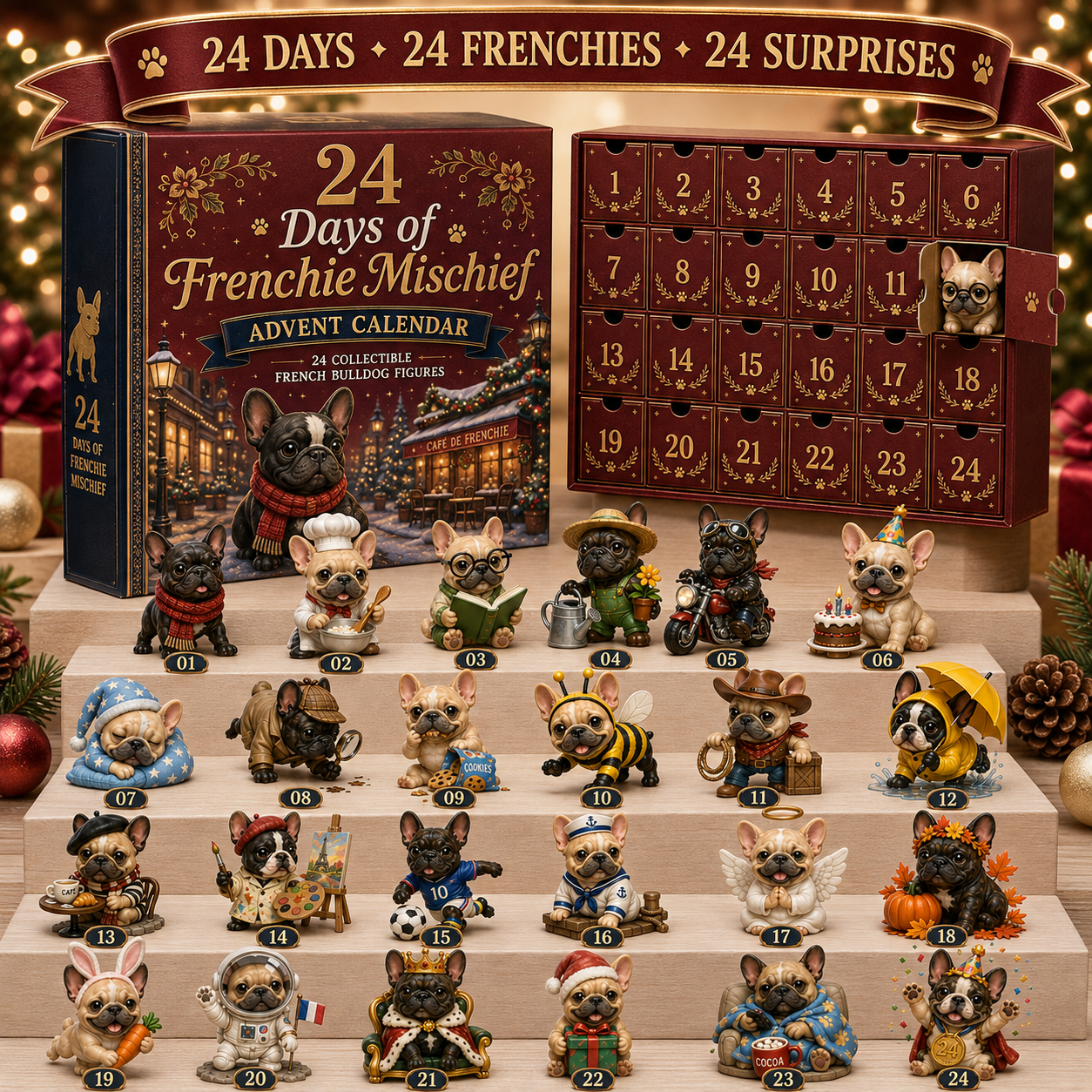 🔥Limited Stock 50% OFF - 🎄🐶 2026 French Bulldog Advent Calendar – 24 Days of Frenchie Mischief