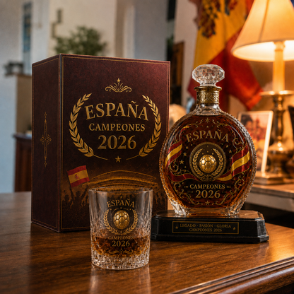🏆España Campeones 2026 Commemorative Whiskey Decanter & Glassware Collection