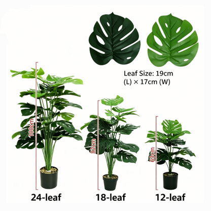 🔥Last Day 75% OFF🌿 Artificial Monstera & Banana Leaf Plant Pot– Lush Tropical Decor ✨