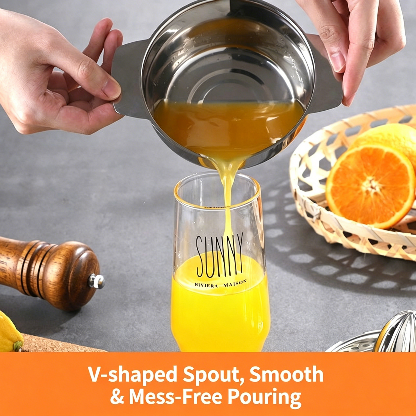 🔥HOT SALE 50%OFF🍊 Stainless Steel Manual Citrus Juicer – Multi-Fruit Press for Orange, Lemon & Grapefruit ✨