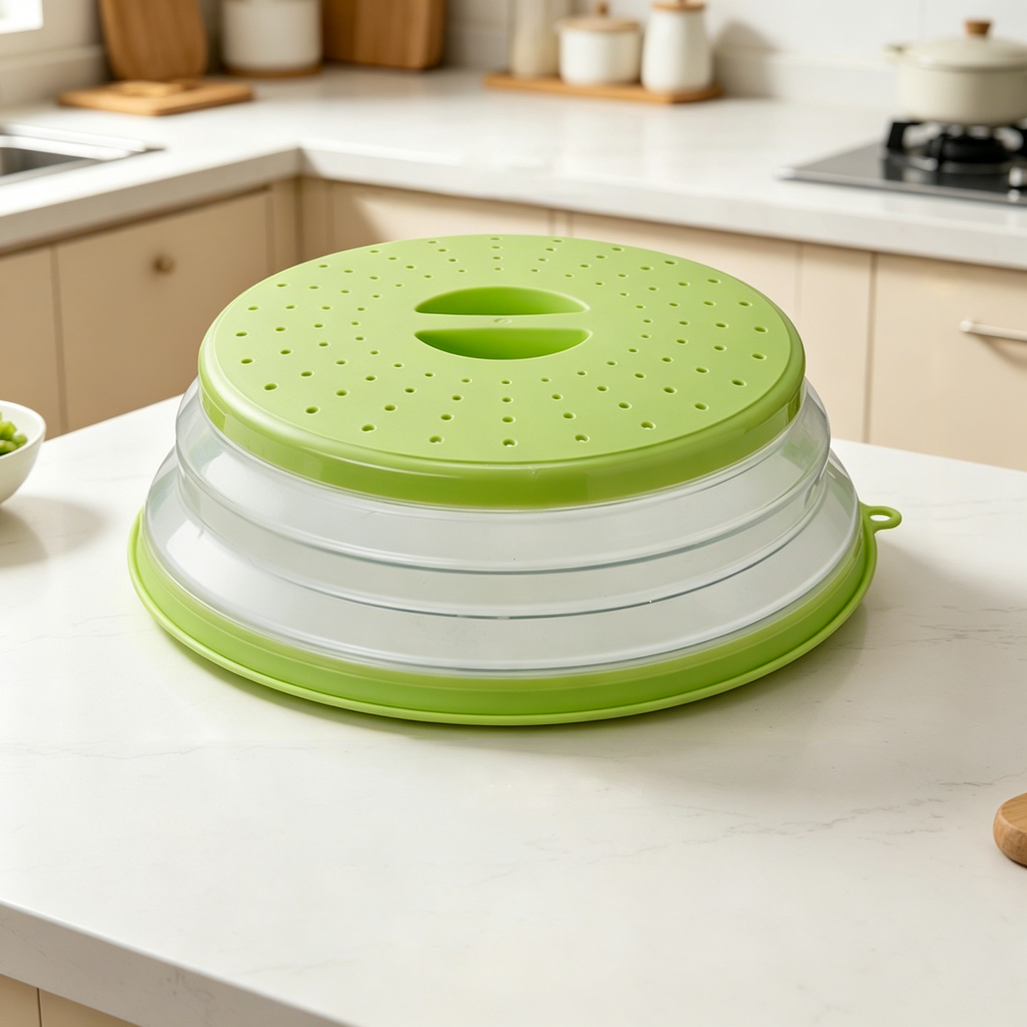 💧Multifunctional Collapsible Silicone Food Cover🫧 — Oil-Resistant & Splash-Proof