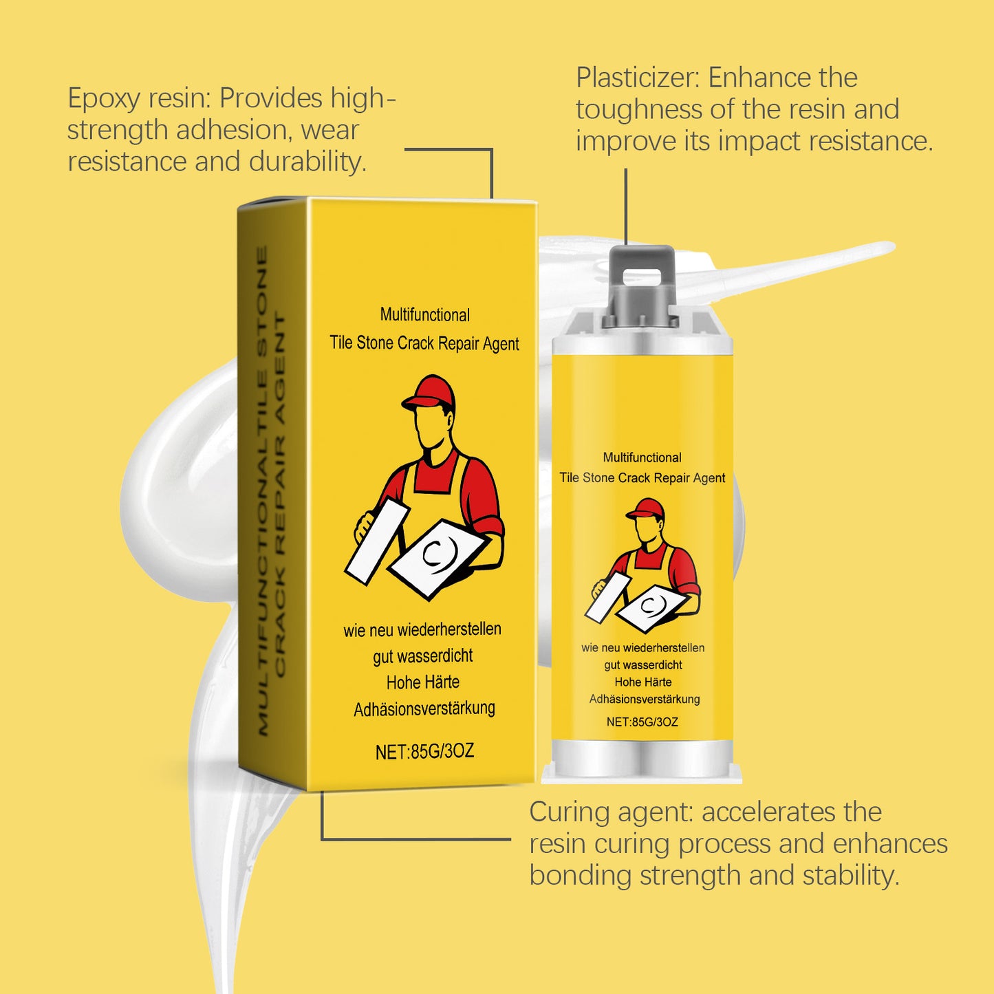 🧱 BUY 2 GET 1 FREE! ✨ Tile & Stone Crack Repair Kit - Professional-Grade Filler for Sealing Gaps, Waterproof & Color-Matching Formula💧