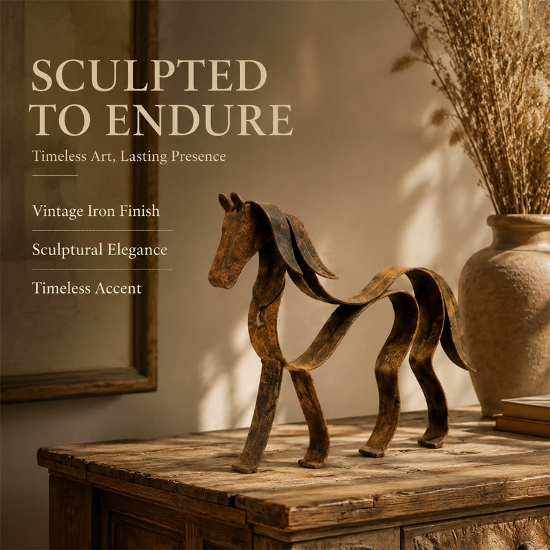 🐎 Spirit of the Horse – Vintage Metal Equestrian Sculpture✨