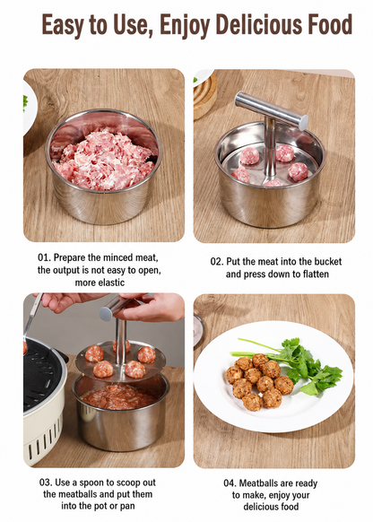 🔥 2026 Kitchen Must-Have 🍖 Stainless Steel Meatball Maker – Easy Press & Perfect Shape
