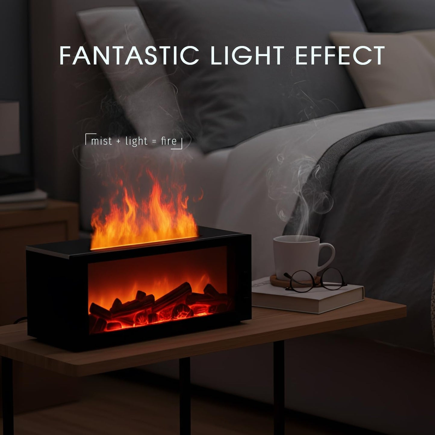 🔥Dance with Flames. Sleep in Serenity— Fireplace Flame Humidifier 🌙