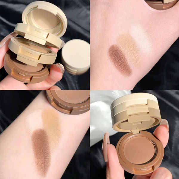 🎨Three-color eyeshadow palette with three layers✨
