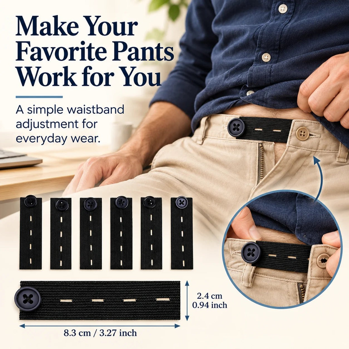 👖 Elastic Waistband Extender Buttons – Adjustable Comfort, 10-Piece Set