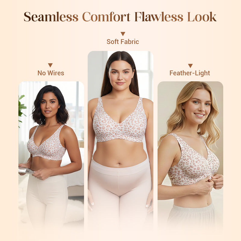 💗Summer Hot Sale⚡50K+ SOLD💕 Jelly Wireless Womens Comfortable Wireless Bras Push Up Bralettes Seamless Tshirts Bras Deep V Everyday Bras