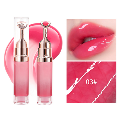 💄Mirror-Finish Lip Gloss Serum with Metal Massage Applicator💋