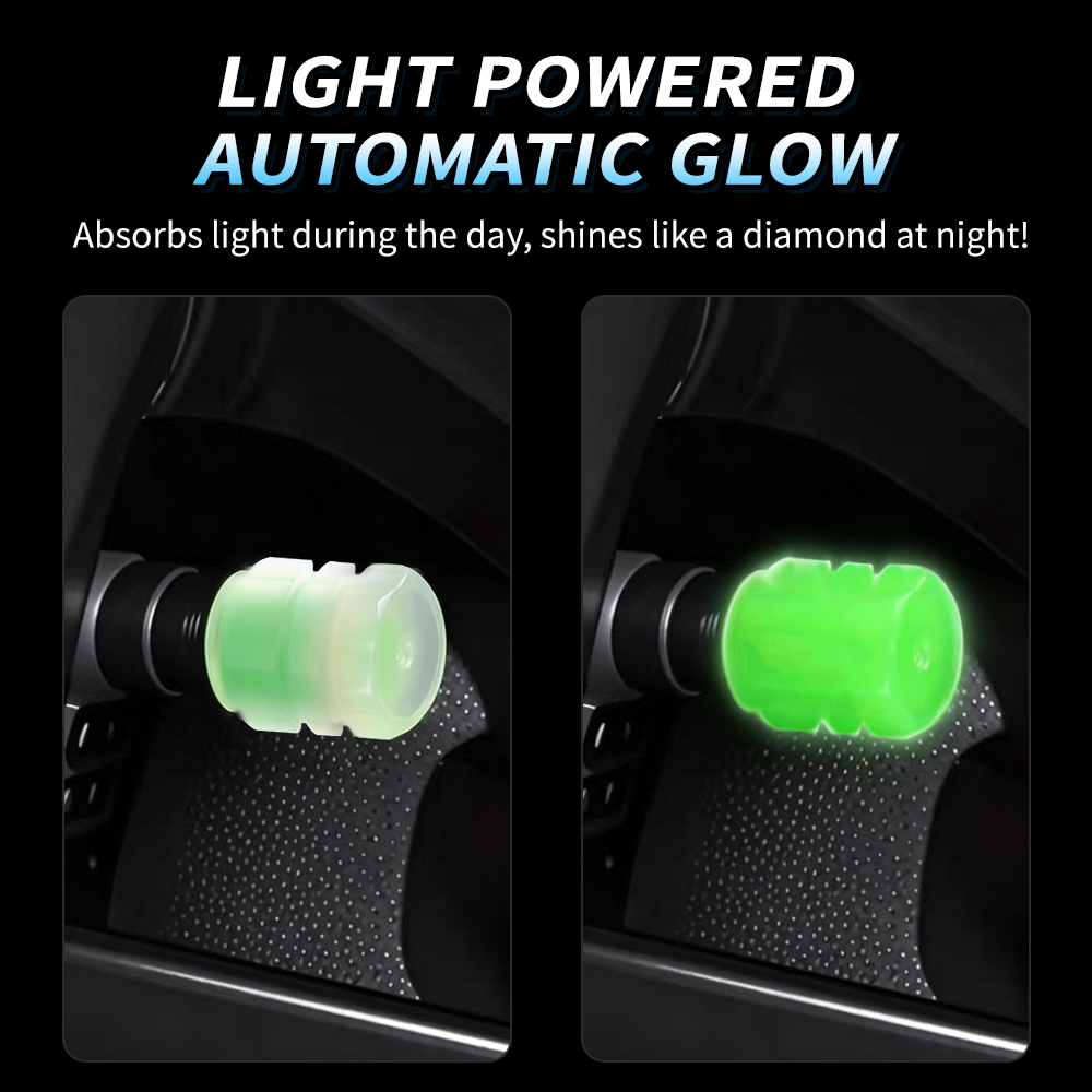 🔥 Buy 2 Get 1 Free! Glow-in-the-Dark Tire Valve Caps ✨