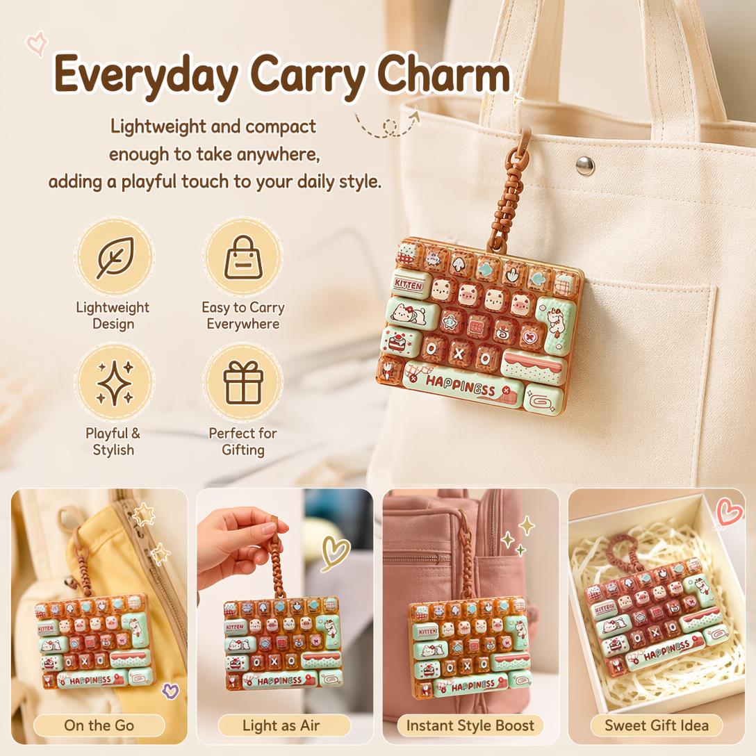 🐱26-Key Mini Mechanical Keyboard Fidget Toy Keychain