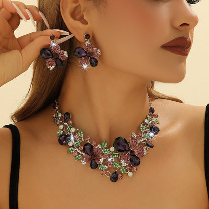 📢📢50% OFF !! ⏰Elegant Rhinestone Jewelry 4-Piece Set