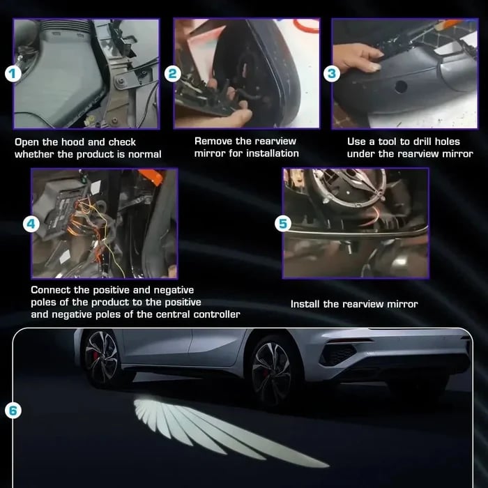 LED Light Car Angel Wings
