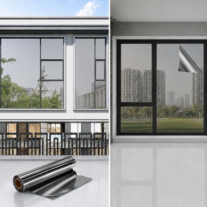 ☀️ One-Way Mirror Window Film – Heat Control & UV Protection