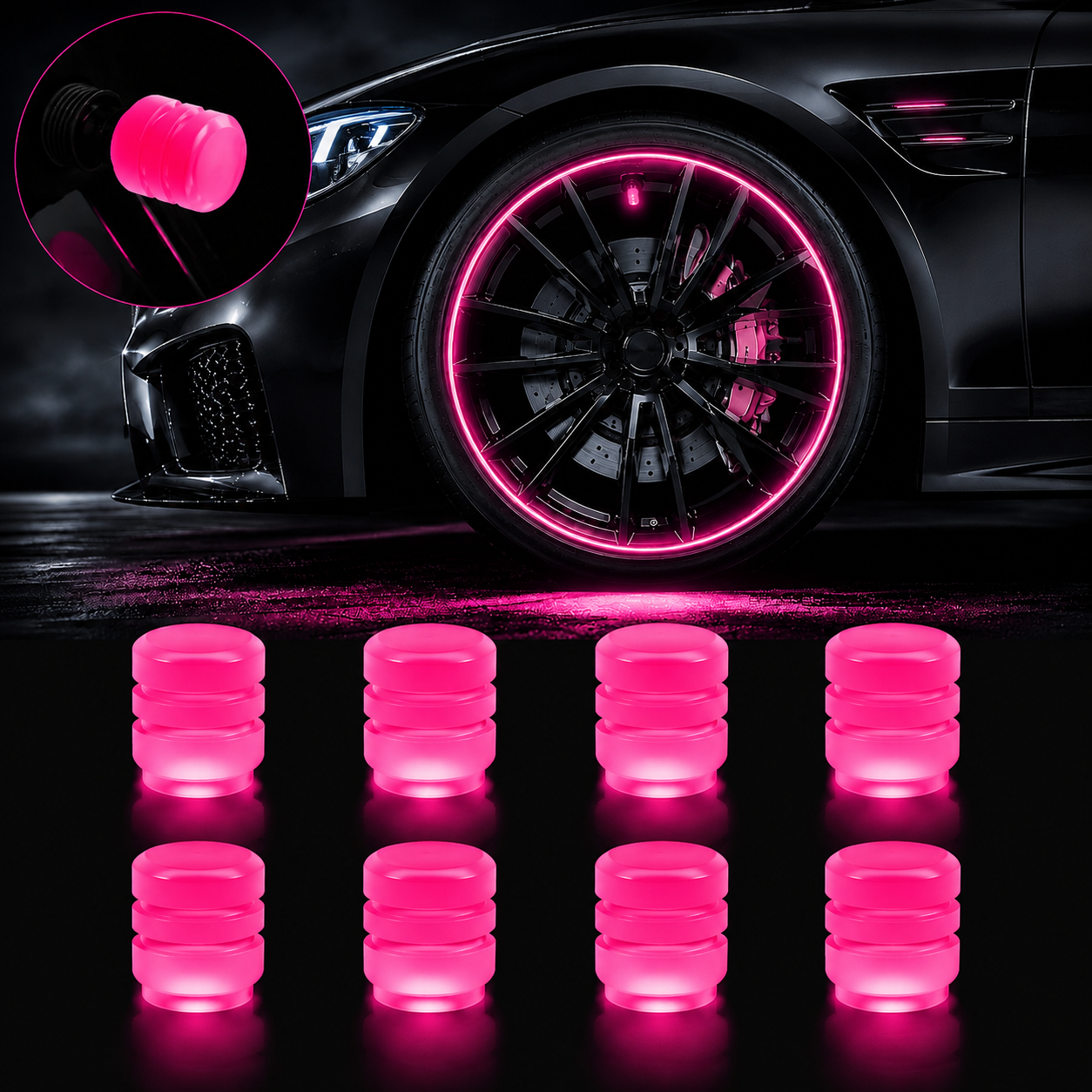 🔥 Buy 2 Get 1 Free! Glow-in-the-Dark Tire Valve Caps ✨