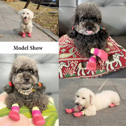 🐶🌧️  Premium Waterproof Knit Dog Boots – Anti-Slip Paw Protection for Indoor & Outdoor Adventures