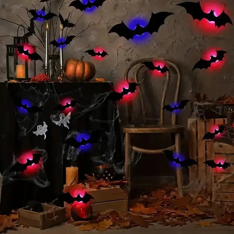 12Pcs 3D Bat Design LED Decoration