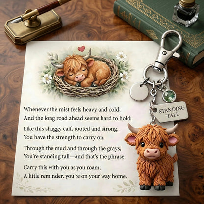 🔥 Hot Sale 49% OFF | Little Highland Cow Keychain 🐮 A Cute Daily Reminder of Strength & Courage
