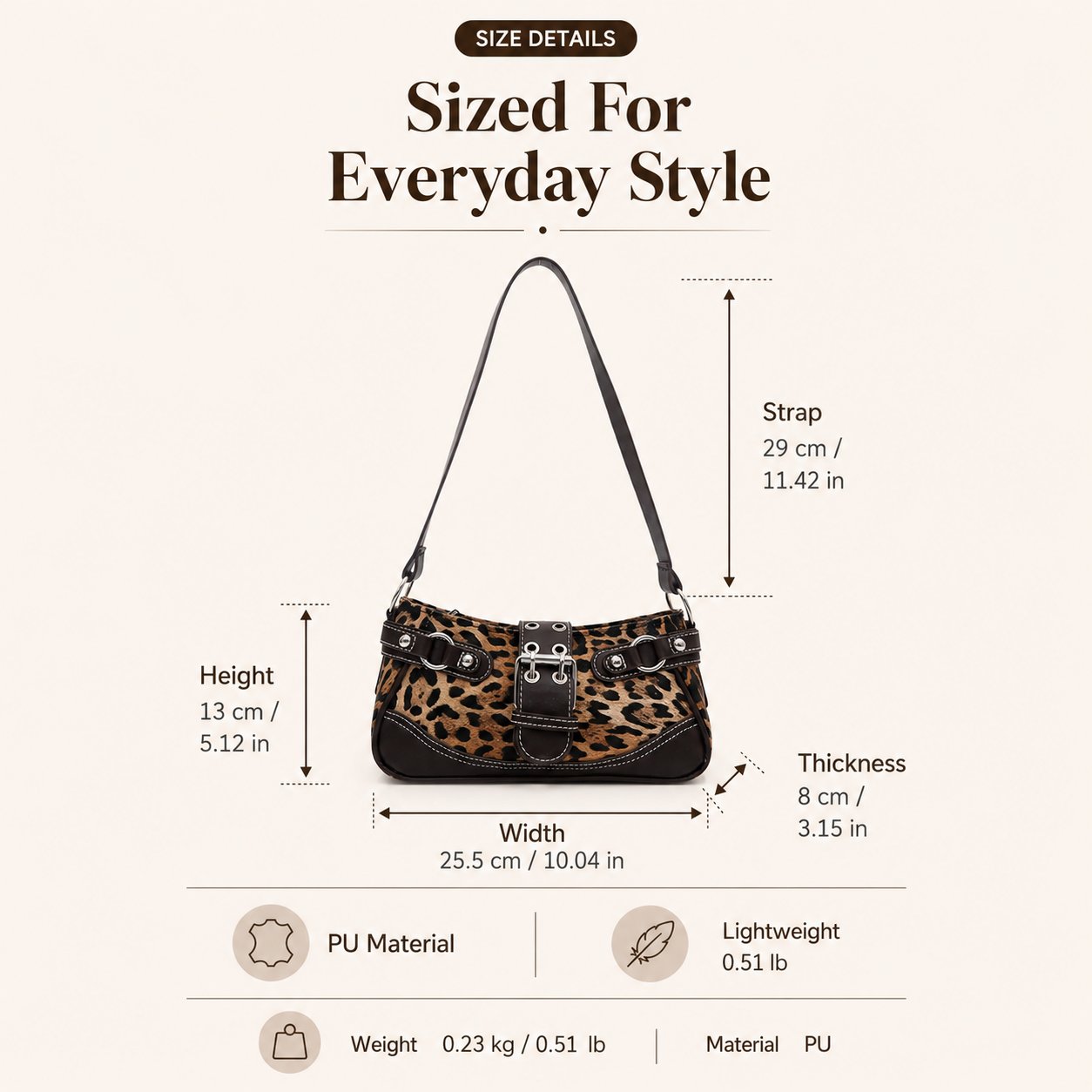 Trendy Leopard Print Underarm Shoulder Bag
