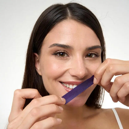 🦷 Purple Teeth Whitening Strips – 42 Strips 21 Whitening Sessions – Enamel Safe – Stain Removal – Non-Sensitive – Peroxide-Free