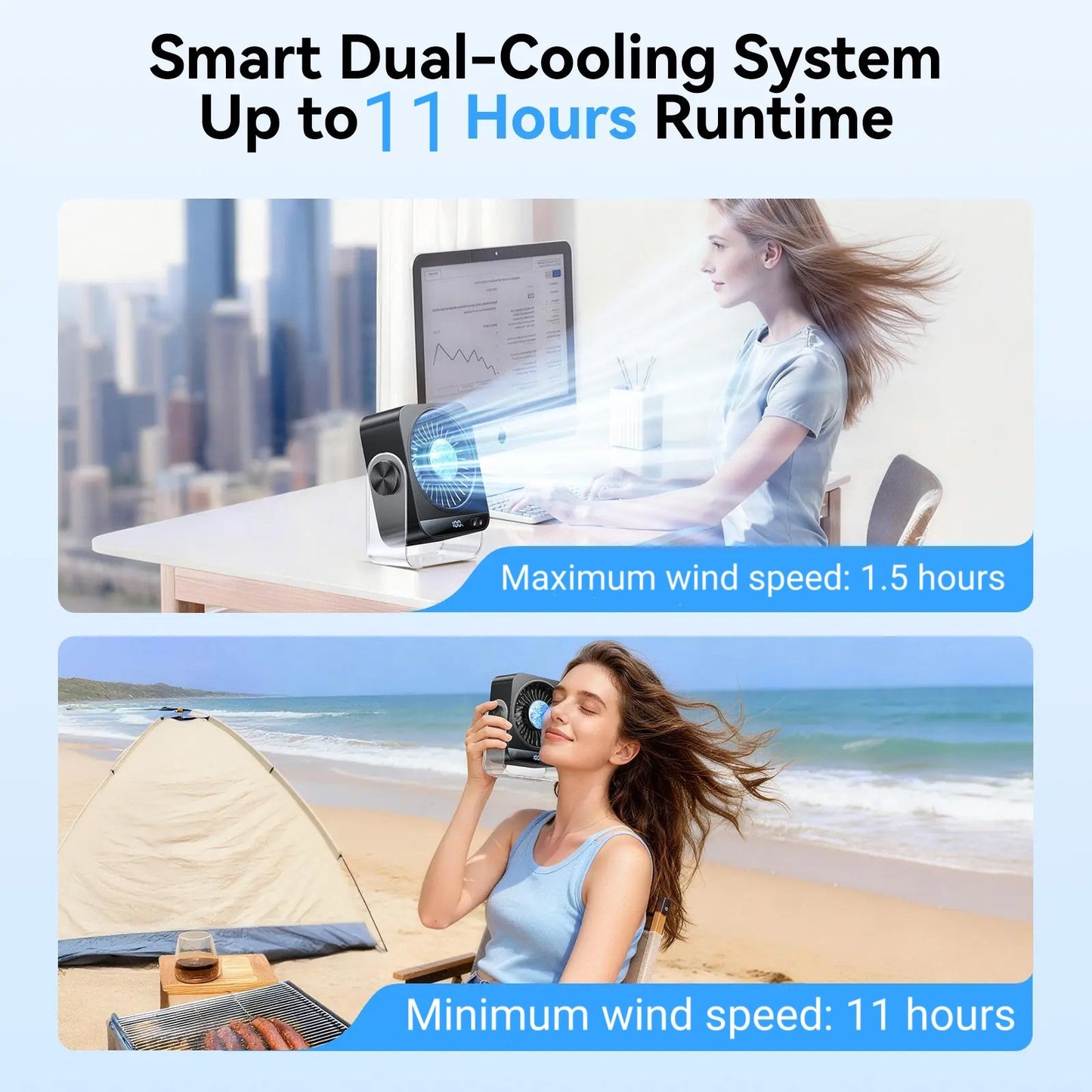 🔥 Hot Sale 50% OFF | 🌬️ Turbo Desk Cooling Fan | Ultra-Quiet Airflow with Digital Display