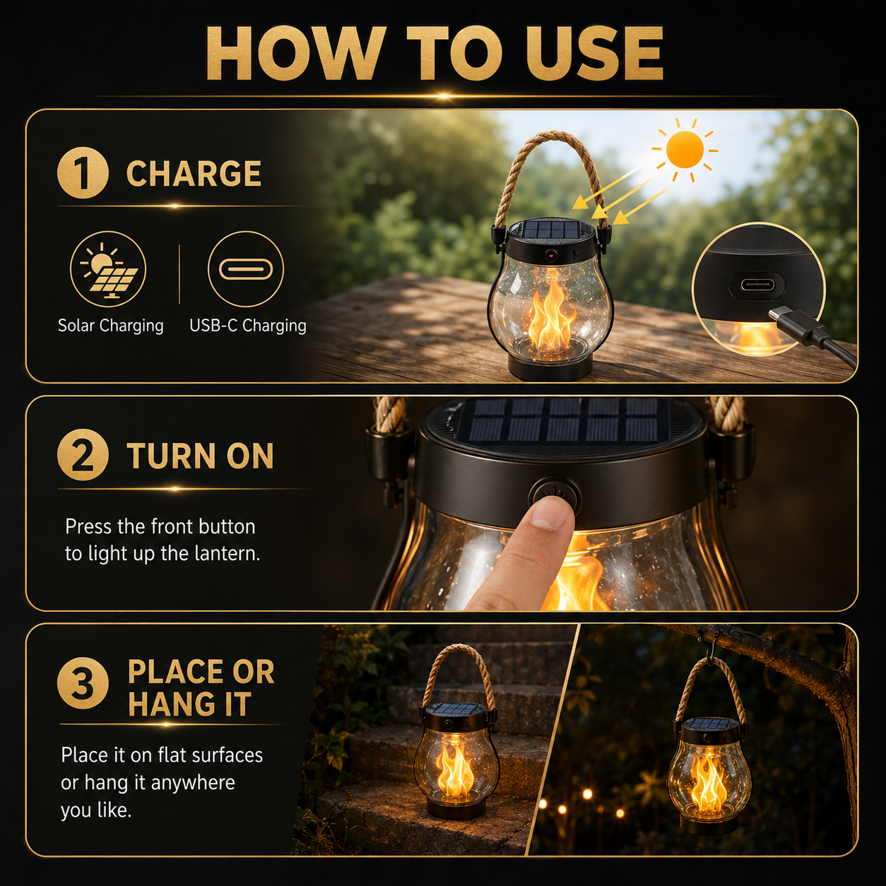 🔥 Get Ready for Cozy Outdoor Nights – Solar Flickering Flame Camp Light 💡✨