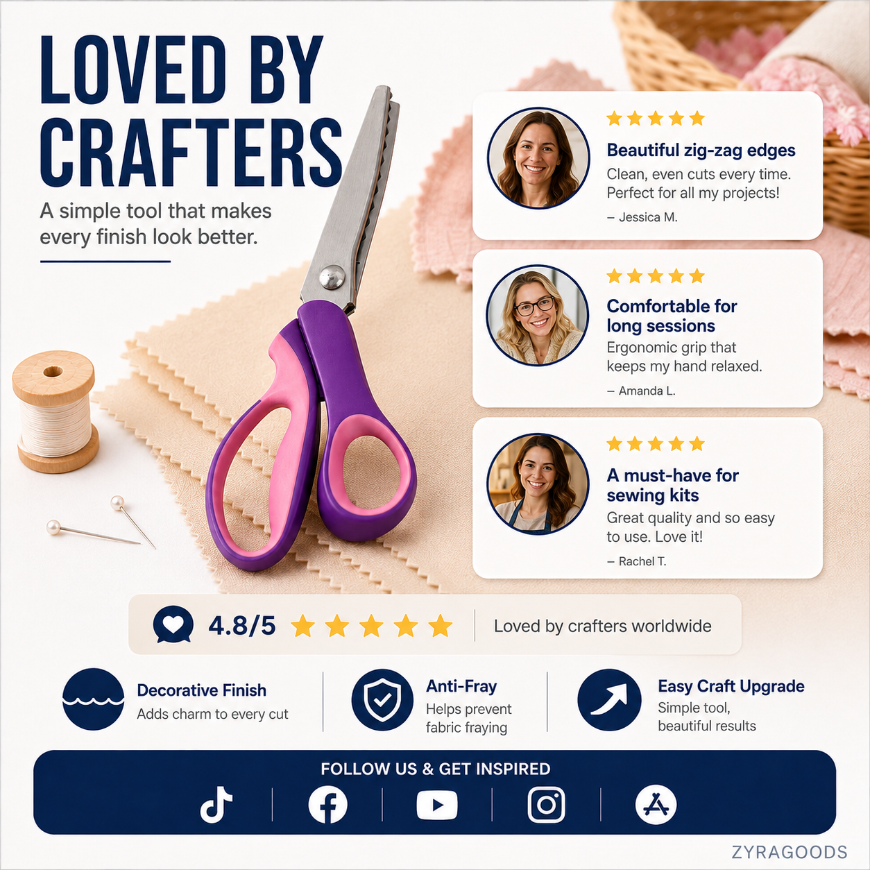 ✂️Multipurpose Pinking Shears Serrated Scissors