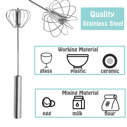 🔥 Hot Sale! Push Rotary Whisk Set – Mix Faster with Less Effort 🍳