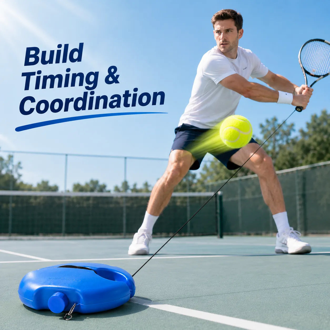 🎾 Solo Tennis Trainer With Round Base