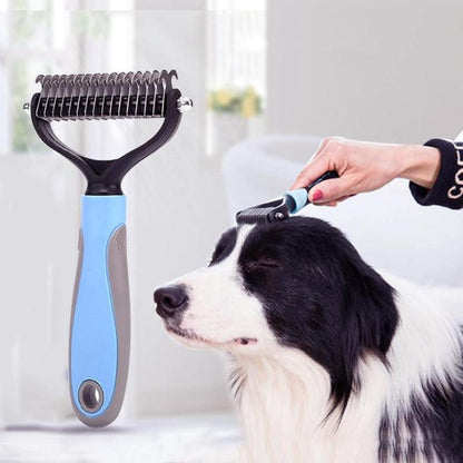 🐶🐾 Double-Sided Pet Grooming Brush – Dog & Cat Hair Remover & Styling Comb