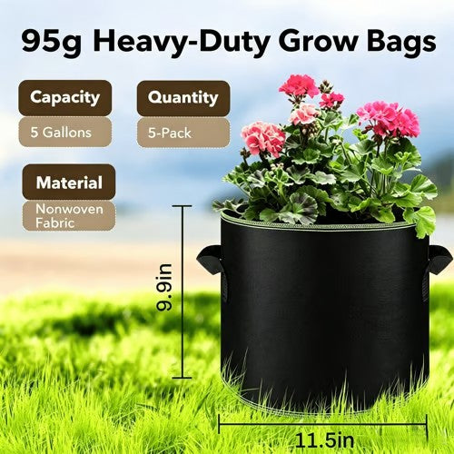 ✨ Heavy-Duty Breathable Grow Bags 🌱