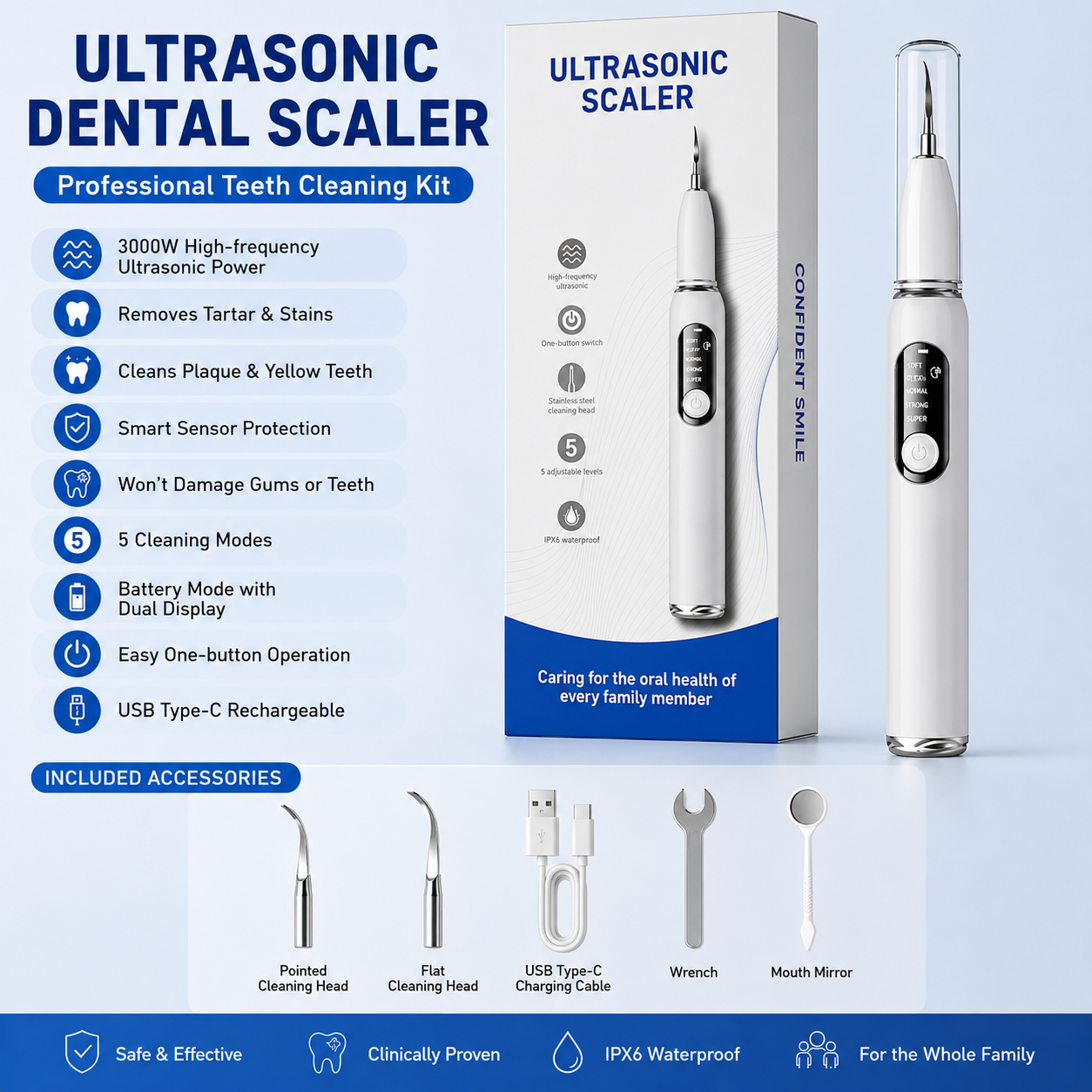 😁Ultrasonic Teeth Whitening Cleaner Set