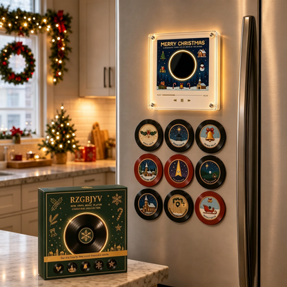 🎄 Interactive Christmas Music Fridge Magnet: Plays 9 Classic Songs for Festive Kitchen Decor! 🎵✨