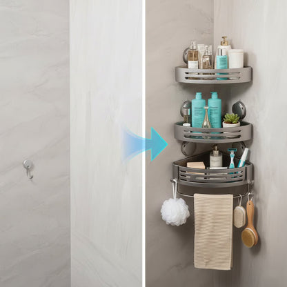 🏡Suction Cup Storage Rack — No Drilling Required, Instantly Adds Storage Space🛁