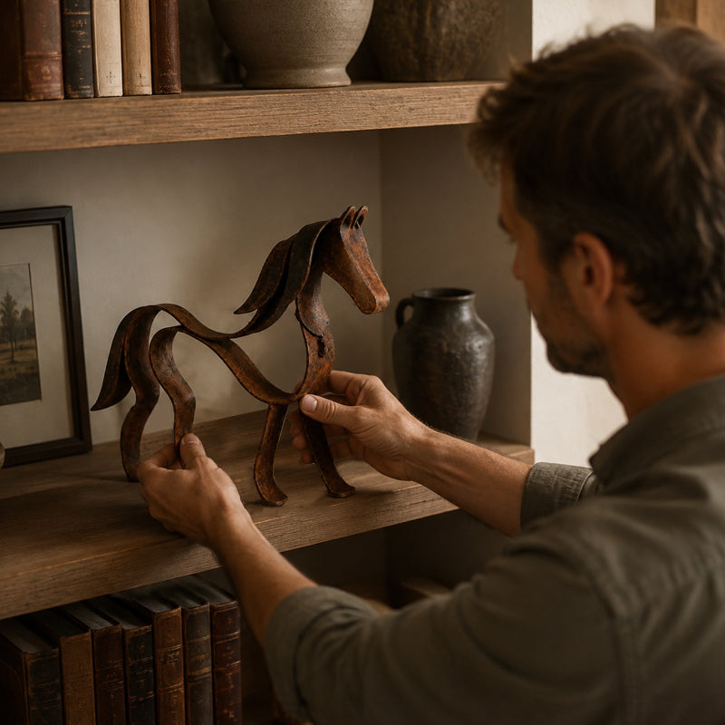 🐎 Spirit of the Horse – Vintage Metal Equestrian Sculpture✨