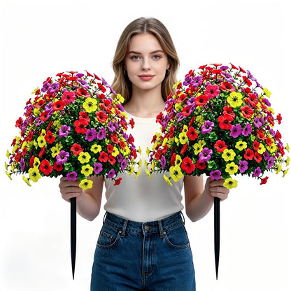 🔥 Best Seller🌸 🌿 UV-Resistant & Waterproof Artificial Daisy & Eucalyptus Stakes – Indoor & Outdoor Floral Decor