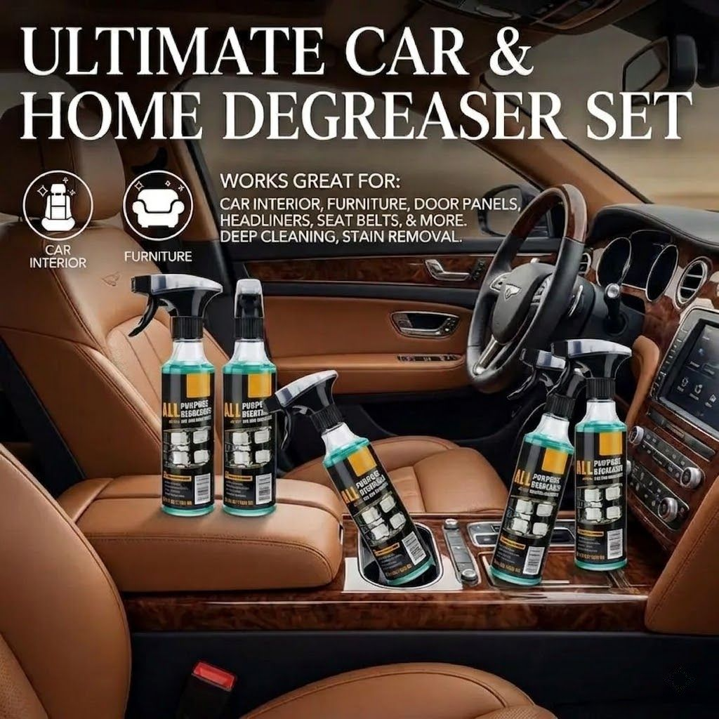 🔥 Multi-Surface Degreaser Spray — Save 52% Today! 🚗🏠 For Car Interiors, Kitchen Grease & Home Cleaning