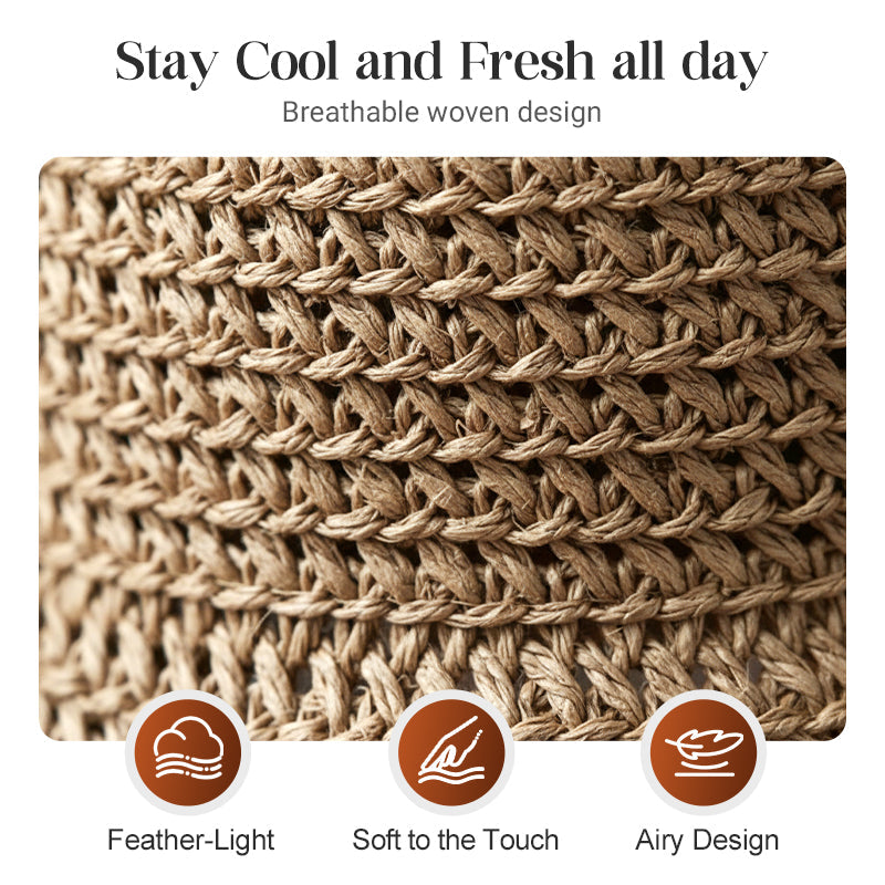 HOT Sales！！！👒Elegant Woven Straw Sun Hat with Bow 🌞