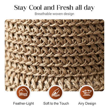 HOT Sales！！！👒Elegant Woven Straw Sun Hat with Bow 🌞