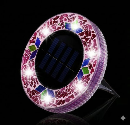 50% OFF !!! ⏰ Solar Disk Lights – Handcrafted Mosaic Outdoor LED Waterproof Light