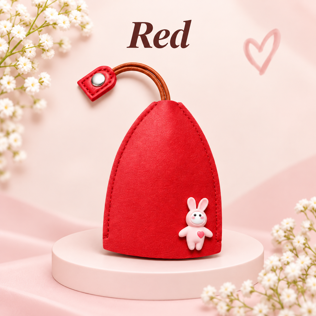 Cute Cartoon Pull-out Leather Car Key Pouch & Organizer 🐰✨