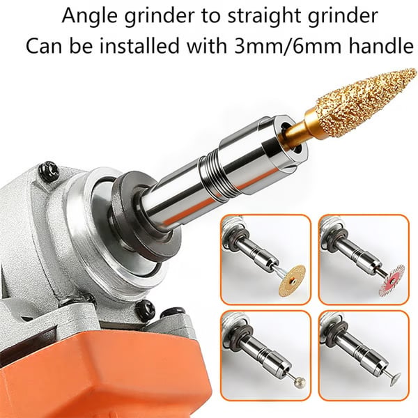 🔥 Hot Sale 50% OFF | 🔧 Angle Grinder Conversion Kit | 3mm & 6mm Dual Collet for Precision Grinding