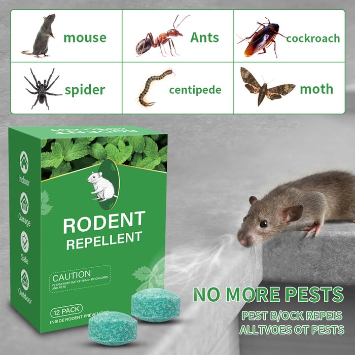 🌿 12-Pack Natural Peppermint Oil Rodent Repellent – Safe, Fresh & Easy to Use