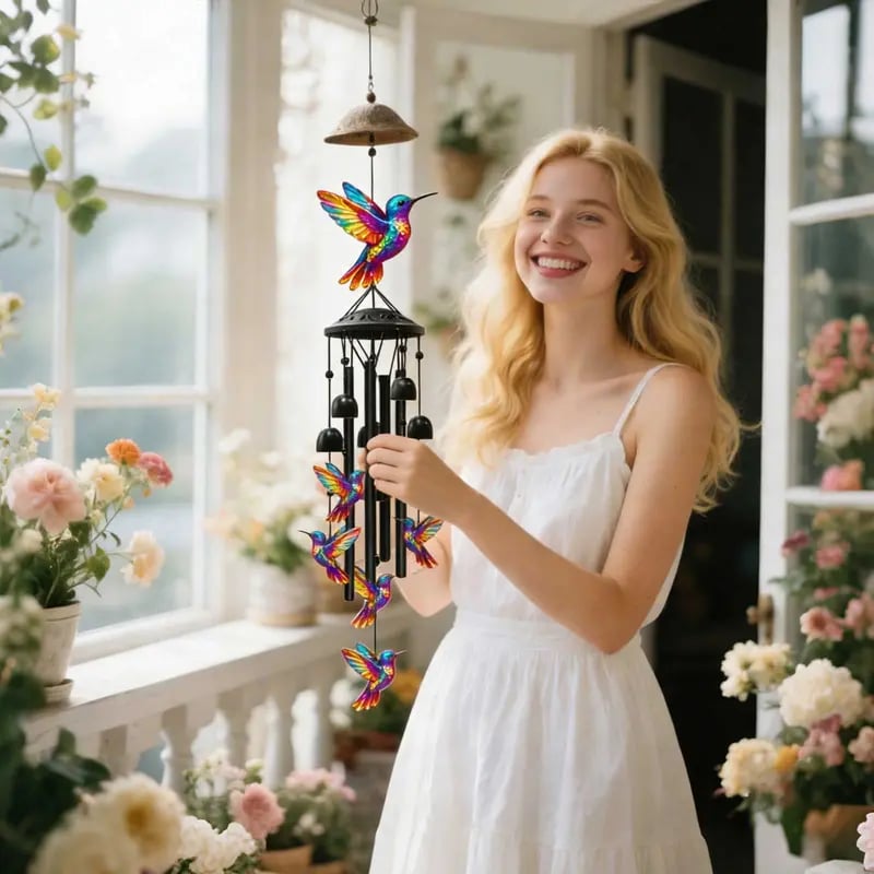 Hot Sale 50% Off Now 🐦Vintage Colorful Hummingbird Wind Chime with Metal Tubes and Bells