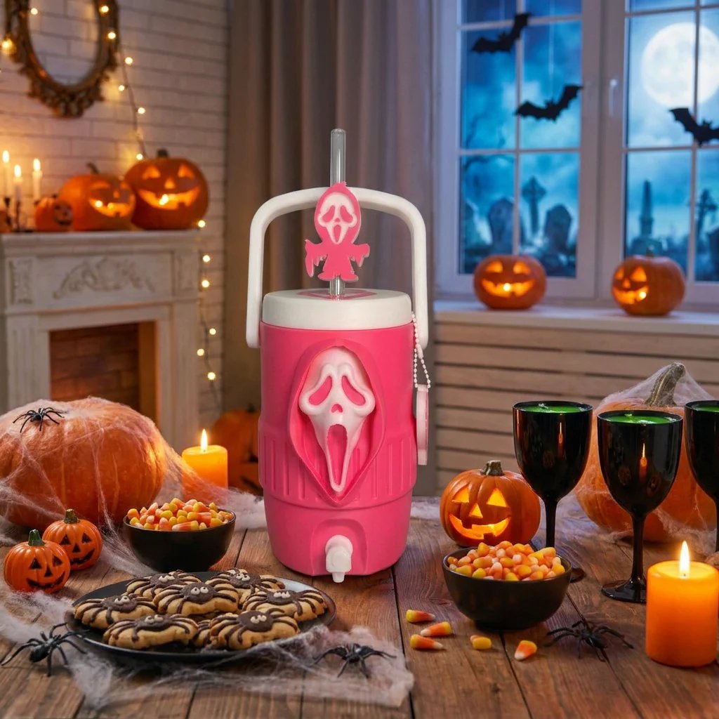 3D Scream Ghost Face Portable Handle Tumbler – Gothic Horror Aesthetic Cup Full Listing