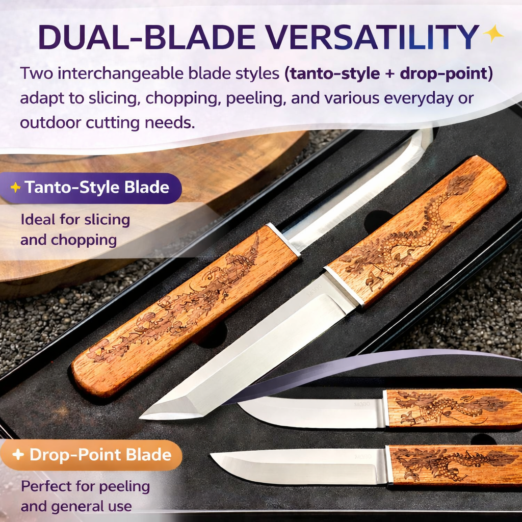 🔥DRAGON & PHOENIX DUAL-BLADE KNIFE 🔥