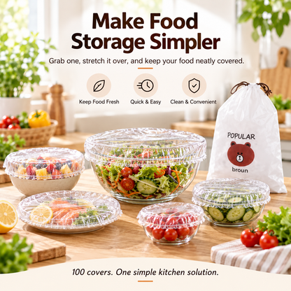 🔥Buy 2 Get 1 Free Now ✨Disposable Food Covers Fresh Keeping Bags (100pcs)🌿